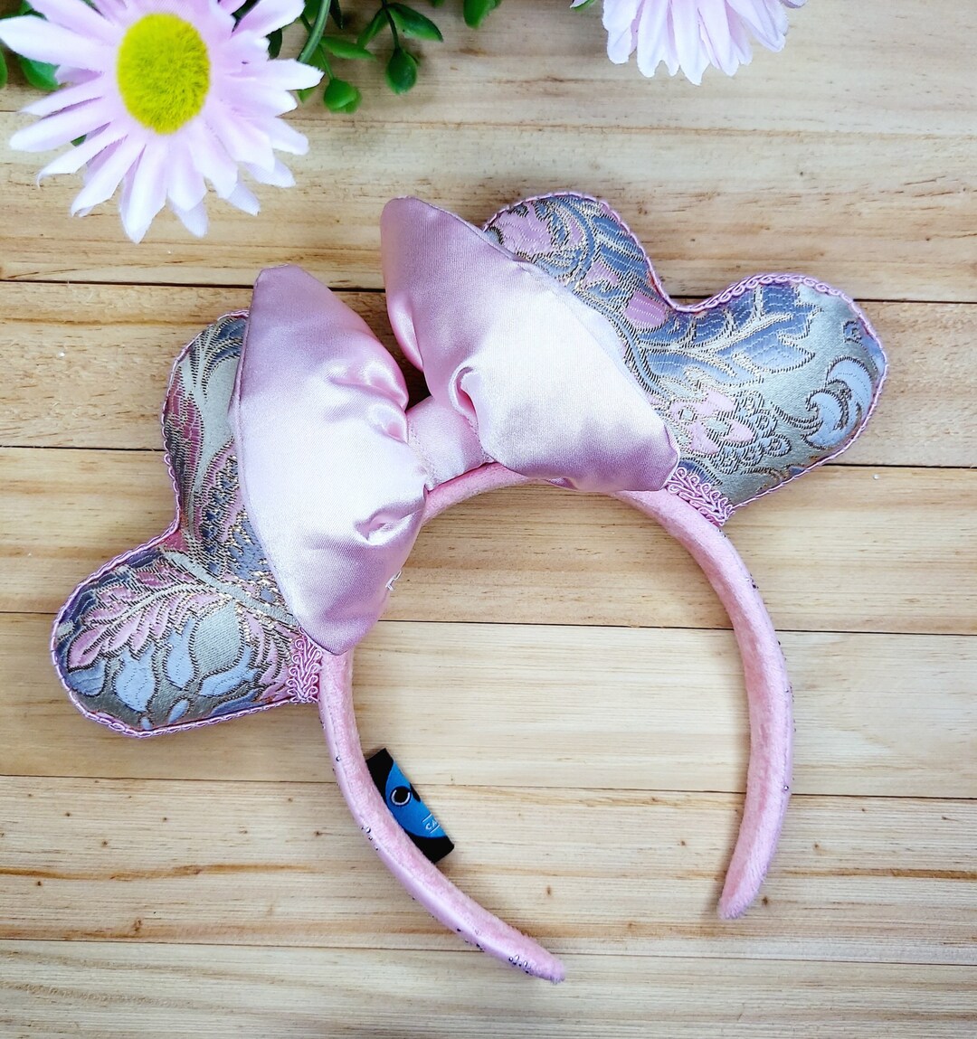 Pastel Brocade CRUSH Mouse Ears ~ Heart Shaped Mouse Ears With Braided ...