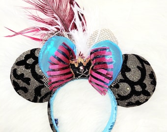 Fascia Per Capelli Con Orecchie Di Minnie Mouse Fatto A Mano Cerchietto Soffice Con Orecchie Da Topo Ispirate A Paperino E Paperina, Realizzato Su Ordinazione, E Orecchie Soffici Di Minnie Con Fiocco