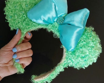 Teal Green plushies Mouse EARS ~ Minnie Ears ~ Fluffy Fabric