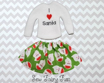 Elf Santa Outfit, Elf Santa Skirt, Elf Santa Sweater