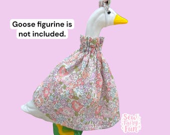 Pastel Floral Desk Goose Dress, 7 Inch Desk Goose Outfit with Bow, Handmade with Liberty Fabric Desk Goose Dress