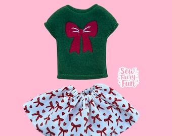 Bow Elf Shirt, Bow Elf Skirt, Girly Elf outfit, Elf Accessories