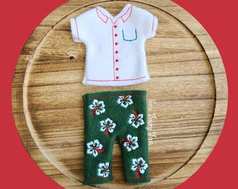 Elf Hawaiian Outfit: Tropical Shirt & Shorts Set