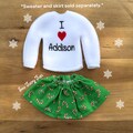 Personalized Elf Sweater, Custom Elf Sweater, Elf Skirt, Custom Elf Outfit