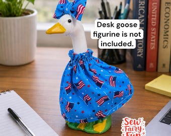 Patriotic Desk Goose Dress, 7 inch desk goose outfit, 4th of July Desk Goose Dress