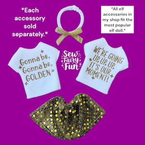 K-Pop Elf Shirt, Golden Elf Outfit, Elf Skirt, KPOP Elf Shirt, Elf Outfit, Sparkly Elf Skirt
