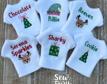 Personalized Elf Name Sweater, Custom Elf Sweater, Elf Skirt, Custom Elf Outfit