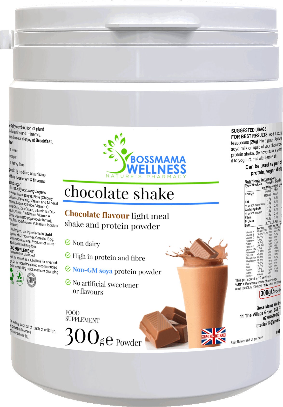 Chocolate Shake 300g powder dairyfree and glutenfree Etsy