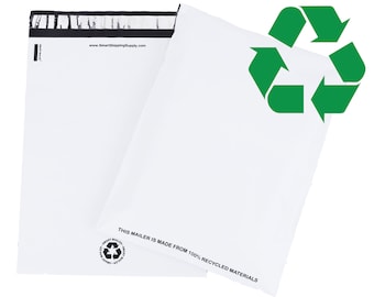 Poly Mailers - ECO-FRIENDLY Made From 100% Recycled Material Sustainable Shipping Envelope Mailing Plastic Bags SMART Mailer