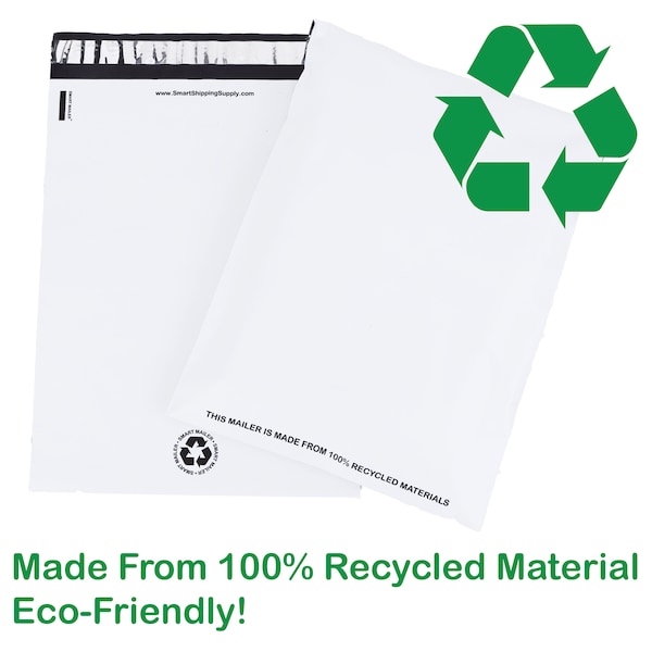 Poly Mailers - ECO-FRIENDLY Made From 100% Recycled Material Sustainable Shipping Envelope Mailing Plastic Bags SMART Mailer