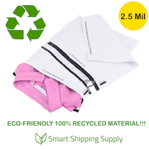 Poly Mailers - ECO-FRIENDLY Made From 100% Recycled Material Sustainable Shipping Envelope Mailing Plastic Bags SMART Mailer