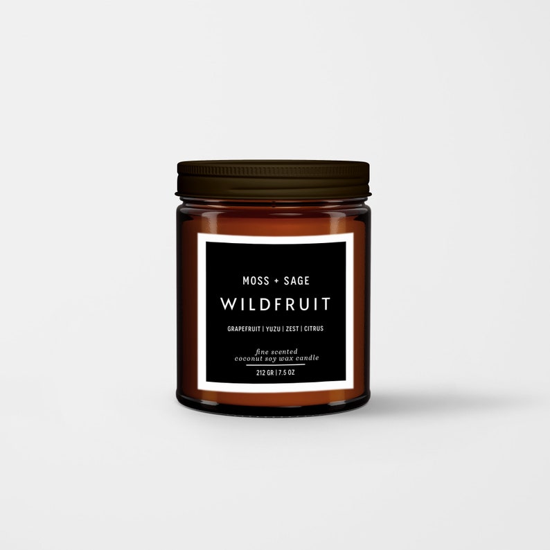 Gift Box Amber jar scented candle Moss and Sage House Warming gift BALSAM CEDAR Fir Pine Soy Candle Quiet Forest Home Decor
