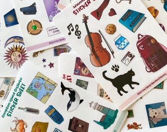 YOUR CHOICE of 2: Mystery Solving Teen Girl Detective PC Game Inspired Glossy Sticker Sheets for Notebooks, Laptop