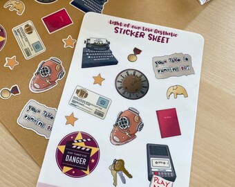 Mystery Solving Girl Detective Stay Tuned for Danger Inspired Sticker Sheet for Notebooks, Laptop | 13 Glossy Stickers