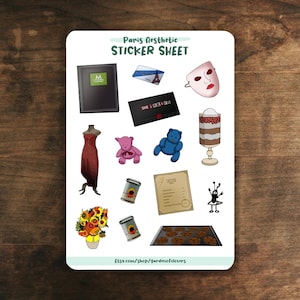 Mystery Solving Girl Detective Paris Aesthetic Inspired Sticker Sheet for Notebooks, Laptop | 14 Glossy Stickers