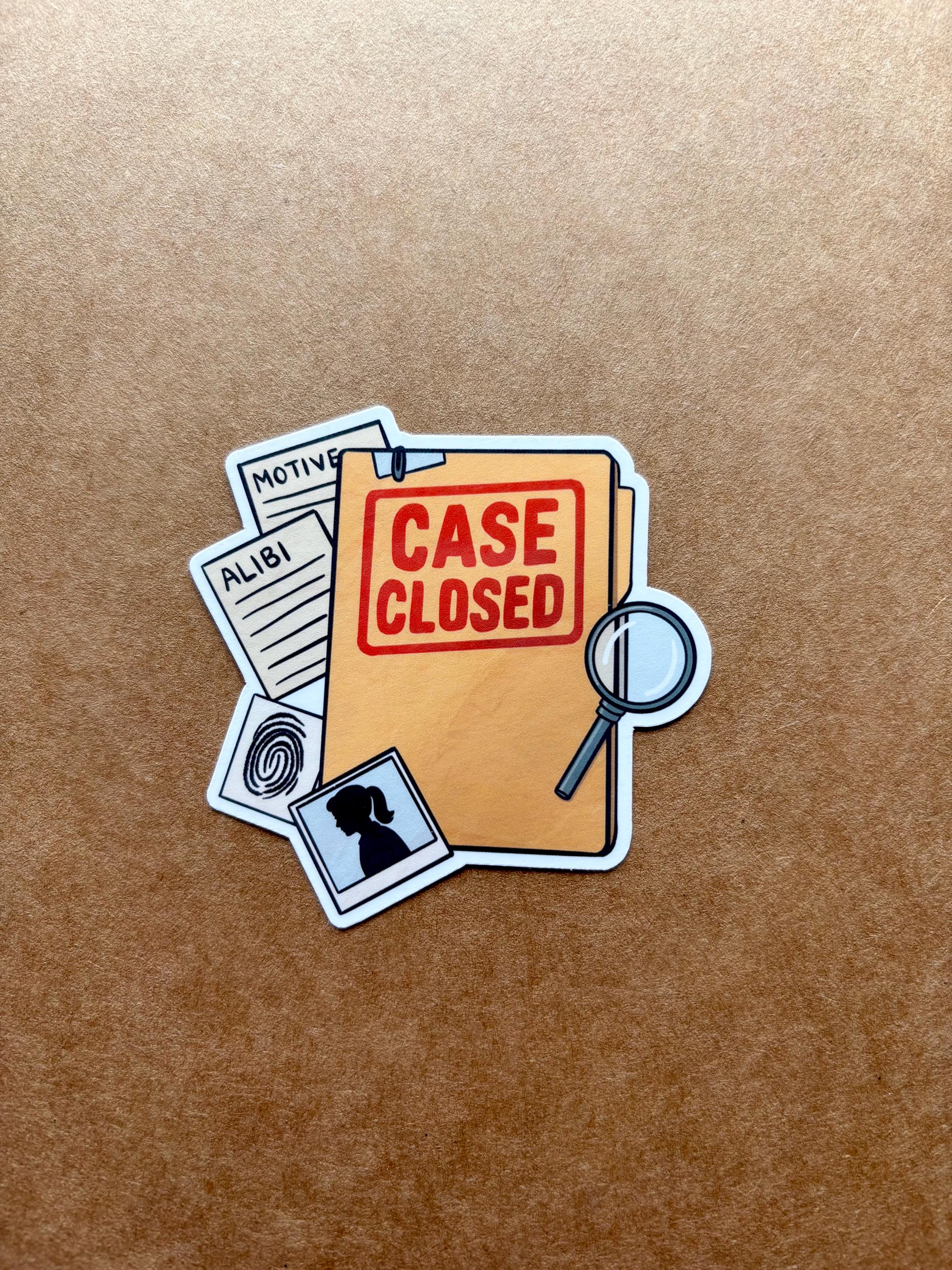 Case Closed Mystery File Sticker | Detective-themed Vinyl Sticker for ...