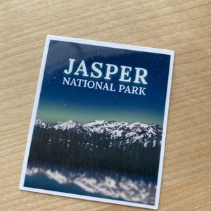 Jasper Parque Nacional Canadense Nighttime Vinil Brilhante Die-Cut Adesivo Retangular Decalque para Laptop, Notebook | Alberta