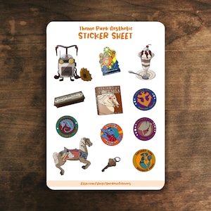 Mystery Solving Girl Detective Theme Park Inspired Sticker Sheet for Notebooks, Laptop | 12 Glossy Stickers | Carnival