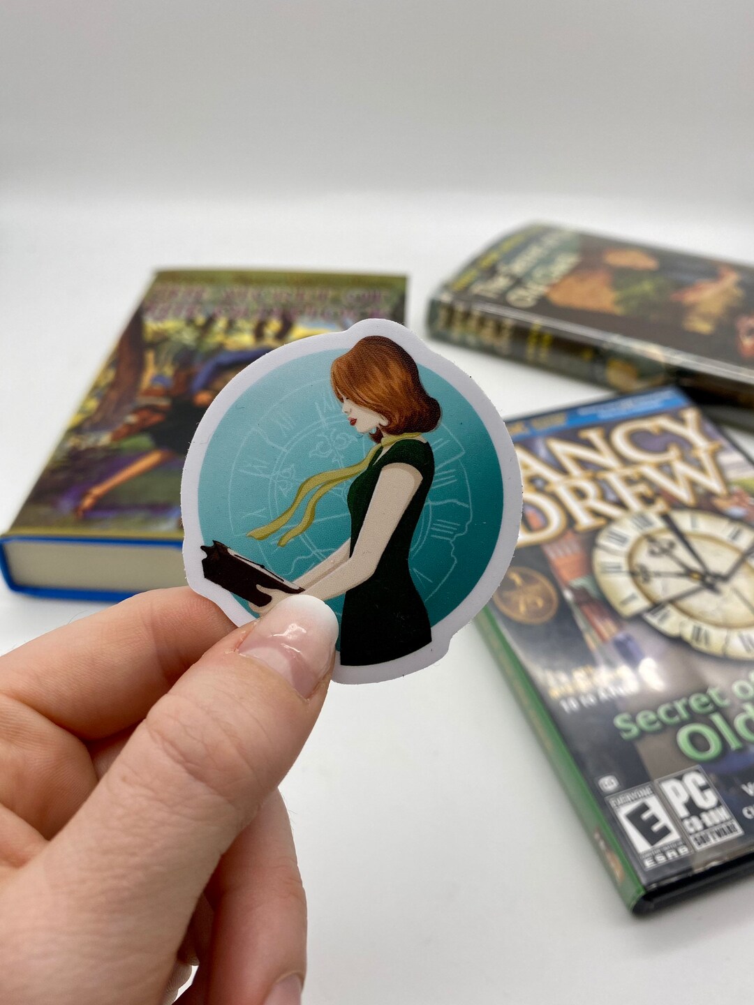 Drew Sticker Nancy Drew Inspired Sticker: Girl Detective With Clock, Mystery Decal ...