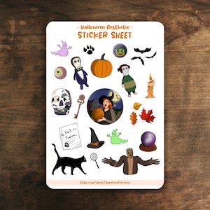 Limited Edition Halloween Mystery Solving Girl Detective Game Inspired Sticker Sheet for Notebooks, Laptop | 24 Glossy Stickers