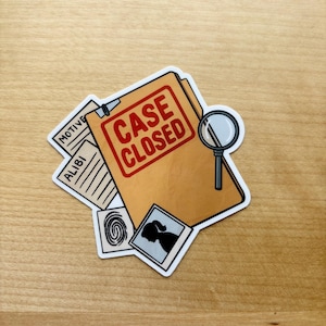 Case Closed Mystery File Sticker | Detective-themed Vinyl Sticker for ...