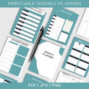 Weekly Planner Printable Landscape, Minimalist Weekly Schedule, Week At a Glance, Weekly Organizer, Office Planner, Desk Planner, A4 Letter