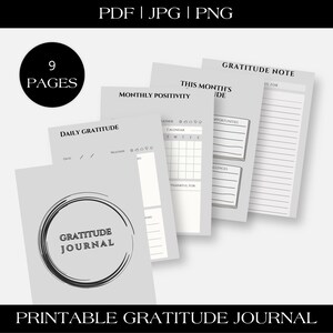 Printable Gratitude Journal BUNDLE! Mindfulness Log, Gratitude Template, Self-Care Planner, Daily Journal for Women, Gratitude Jar, Wellness
