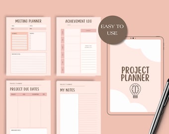 Project Planner Printable | Productivity Planner | Task Tracker | Project Template | Project Tracker | Work Planner | Project Management
