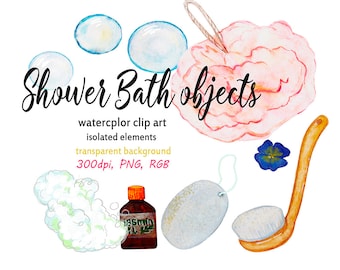 Instant Download Faux Watercolor Bath Bombs Watercolor Bath Bombs Clipart Grooming Pampering Download