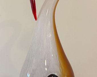 Vintage Hand Blown Glass Heron Pelican Bird Art Murano Style Glass Bird Art Lover Antiques and Vintage