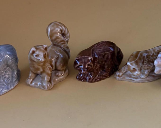 Vintage Wade of England Miniature Animals Collection Zebra Squirrel Raccoon Camel Lion Lover Antiques and Vintage