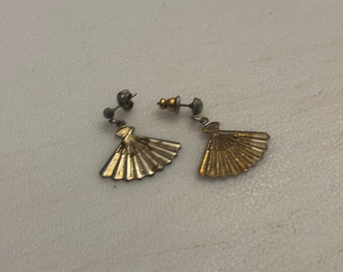 Gold Zipper Earrings, Lover Antiques and Vintage