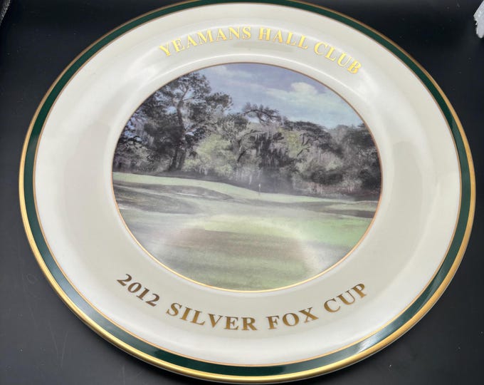 Vintage Yeamans Hall Club Plate 2012 Silver Fox Cup Large Plate Lover Antiques and Vintage