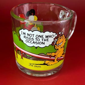 Vintage Garfield the Cat Glass Mug Collectible Lover Antiques and Vintage