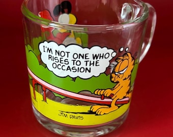 Vintage Garfield the Cat Glass Mug Collectible Lover Antiques and Vintage