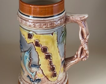 Vintage Florida Beer Stein Mug Souvenir Cup Lover Antiques and Vintage