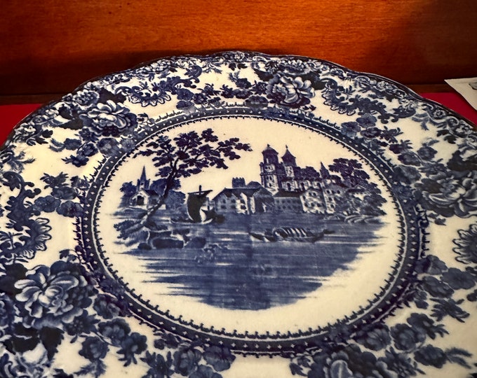 Antique Cobalt Blue Flow 10” Plate, Blue Plate Wall Hanging, Lover Antiques and Vintage