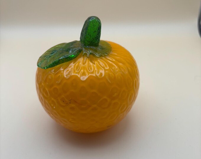 Vintage Orange Glass Figurine Lover Antiques and Vintage