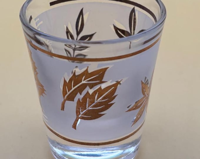 Vintage Gold on Crystal Shot Glass Mid Century Modern Glass Lover Antiques and Vintage