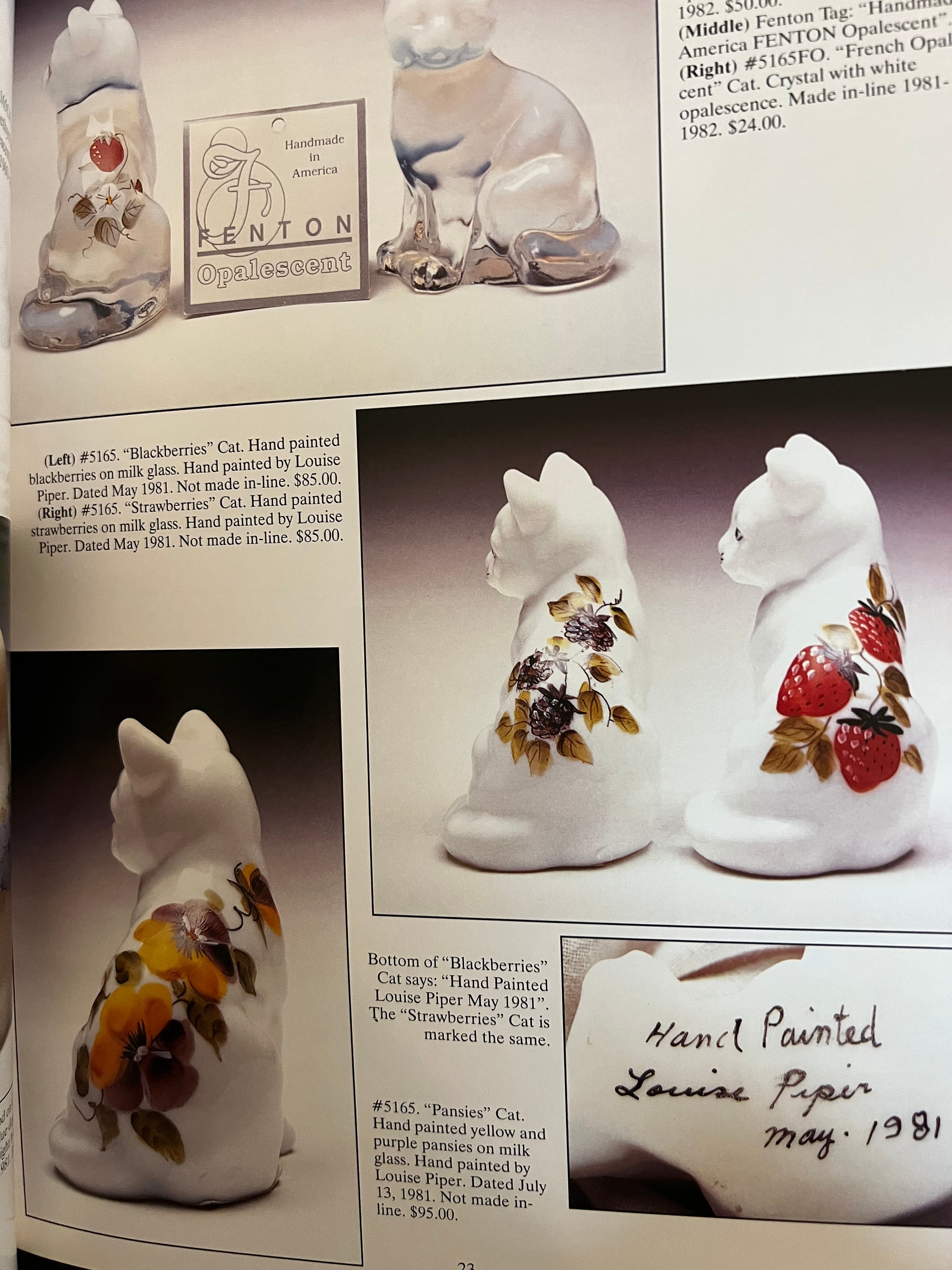 Vintage Fenton Glass Cats and Dogs Guide Book by Tara Etsy