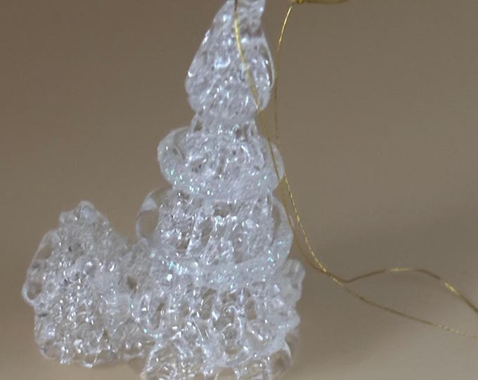 Crystal Glass Christmas Tree Ornament, Baby's First Holiday Decor, Lover Antiques and Vintage