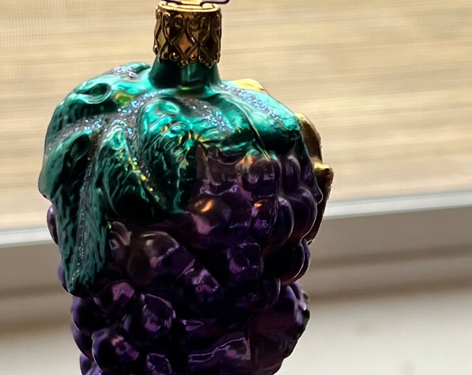 Vintage Inge Glass Old World Hand Blown Glass Purple Grapes House Ornament Germany old ornaments glass art Lover Antiques and Vintage