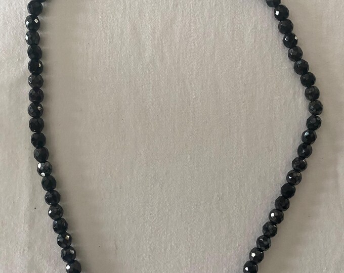 Vintage Black Faceted Bead Necklace Unique Gift Opportunity Lover Antiques and Vintage