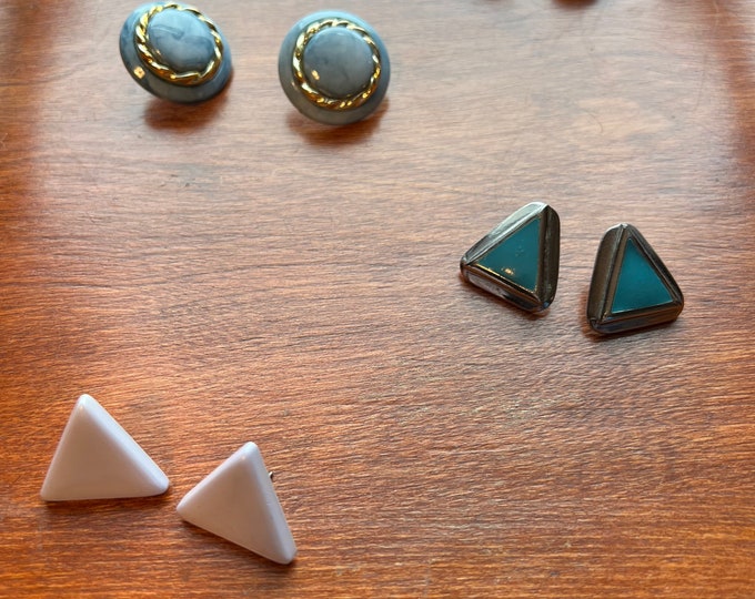 Vintage Geometric Earrings circles triangles squares mid Century Modern jewelry Lover Antiques and Vintage