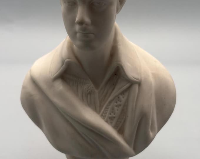 Antique Victorian Parian Porcelain Bust of Lord Byron Lover Antiques and Vintage