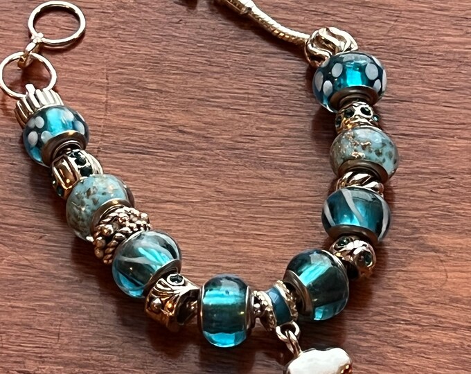 Charm bracelet Willabee and Ward jewelry Sky Blue Cloud Charms love Valentine’s Day Gift beads