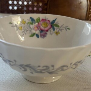 Vintage Royal Doulton Cream Soup Dish Bowl with 2 Handles Made in England Bone China Floral Flowers Lover Antiques and Vintage