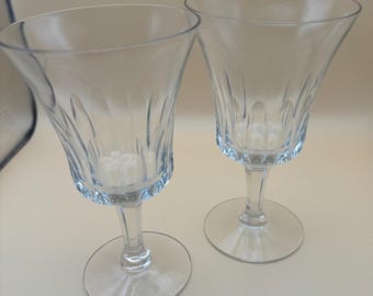 Vintage Crystal Water Glasses Set of 2 Glass Art Lover Antiques and Vintage