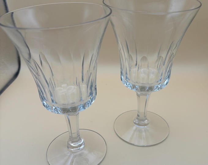 Vintage Crystal Water Glasses Set of 2 Glass Art Lover Antiques and Vintage
