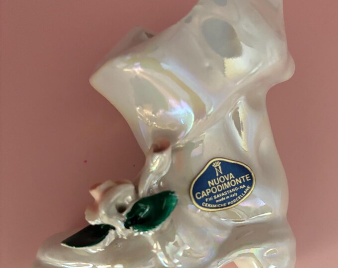 Vintage Nuova Capodimonte For Savastrano Hand Painted Shoe Boot Lover Antiques